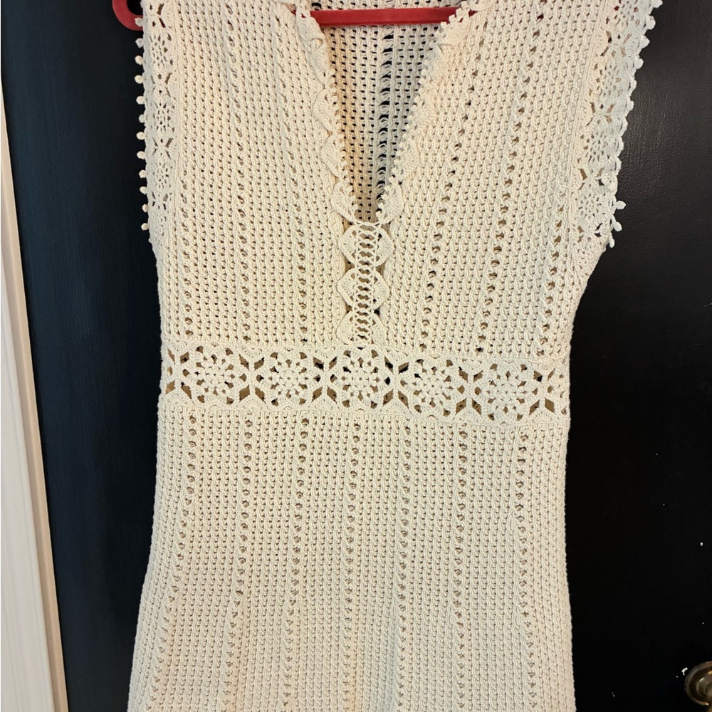 Maje Ivory Crochet Dress